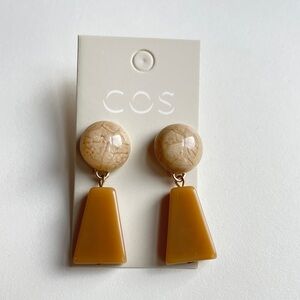 COS Beige and Mustard Geometric Earrings